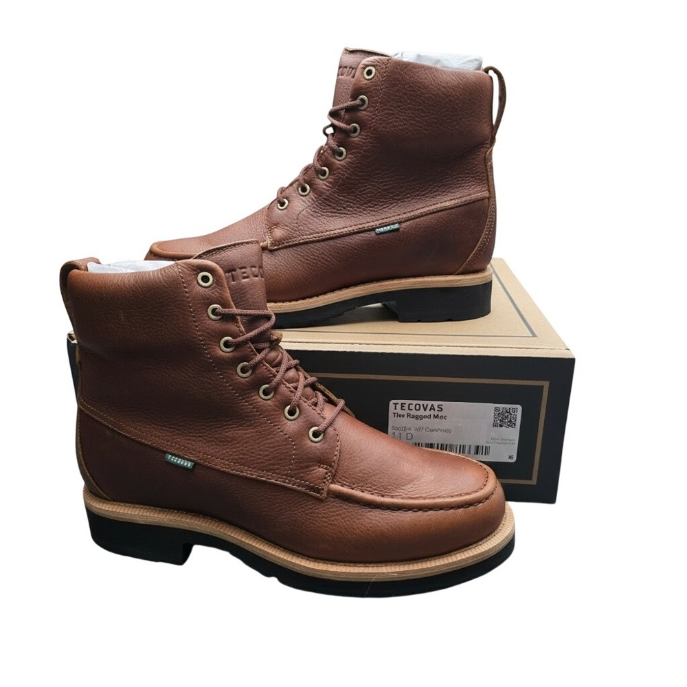 Tecovas The Rugged Moc Boots Saddle WP Cowhide‎ Men's 11 D Brown Leather